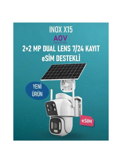 INOX-X15 2MP 2+2MP 1920X1080 DUAL LENS 3.6mm AOV HİEASY 4G PTZ KAMERA